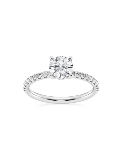 SAKS FIFTH AVENUE WOMEN'S BUILD YOUR OWN COLLECTION PLATINUM & LAB GROWN ROUND DIAMOND HIDDEN HALO ENGAGEMENT RING