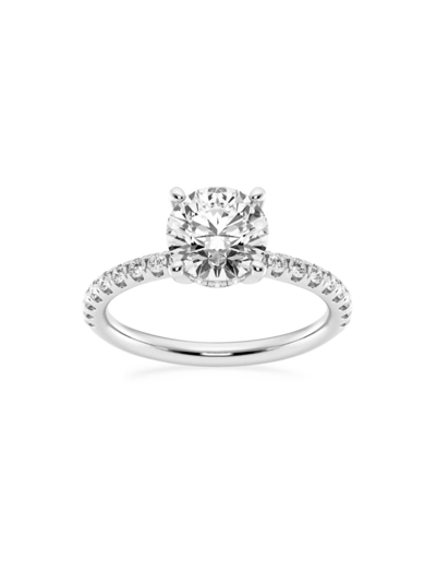 SAKS FIFTH AVENUE WOMEN'S BUILD YOUR OWN COLLECTION PLATINUM & LAB GROWN ROUND DIAMOND HIDDEN HALO ENGAGEMENT RING