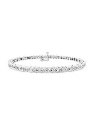 SAKS FIFTH AVENUE WOMEN'S BUILD YOUR OWN COLLECTION PLATINUM & LAB GROWN DIAMOND HALF BEZEL TENNIS BRACELET