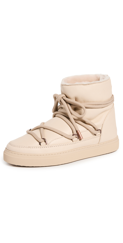 INUIKII FULL LEATHER SHEARLING SNEAKERS CREAM