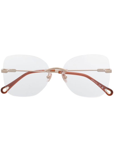 CHLOÉ RIMLESS BUTTERFLY-FRAME GLASSES