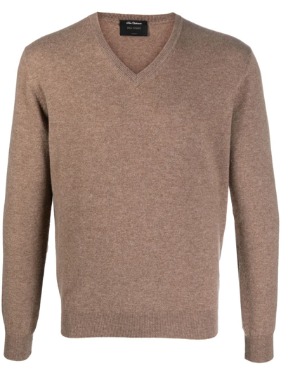 DELL'OGLIO V-NECK FINE-KNIT JUMPER
