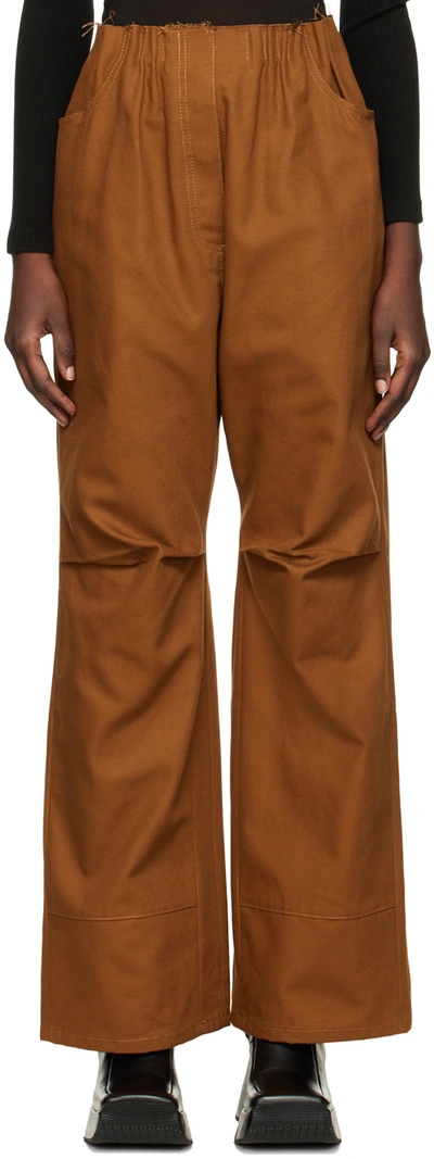 RAF SIMONS BROWN RAW EDGE JEANS