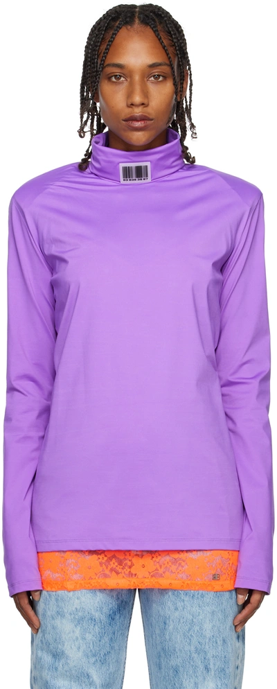 VTMNTS PURPLE BARCODE TURTLENECK