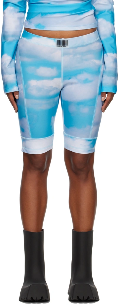 VTMNTS BLUE PRINTED BIKE SHORTS
