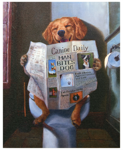 EMPIRE ART DIRECT 'DOG GONE FUNNY' GRAPHIC ART PRINT ON WRAPPED CANVAS WALL ART, 20" X 16"