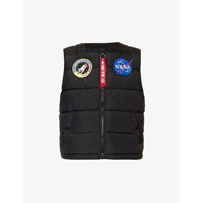 ALPHA INDUSTRIES QUILTED BOXY-FIT APPLIQUÉ PANEL SHELL GILET