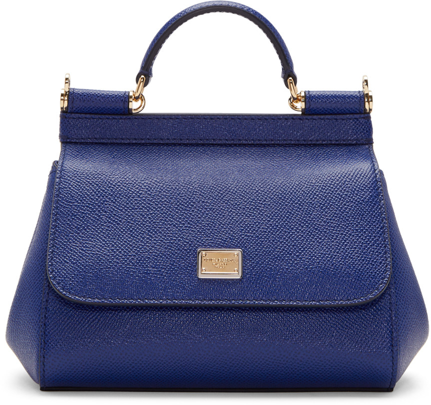 Shop Dolce & Gabbana Blue Mini Miss Sicily Bag