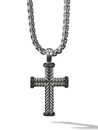 DAVID YURMAN STERLING SILVER CHEVRON CROSS PENDANT (33.5MM)