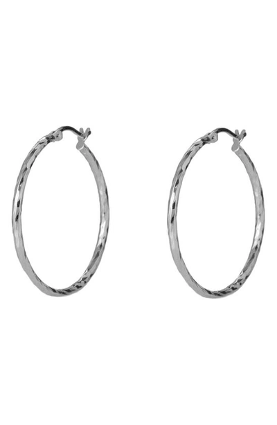 ARGENTO VIVO ARGENTO VIVO STERLING SILVER DIAMOND CUT HOOP EARRINGS