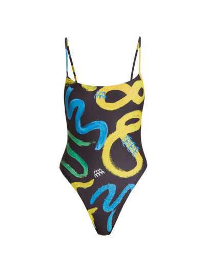 SIMON MILLER WOMEN'S LINKKY PAINTERLY ONE-PIECE SWIMSUIT