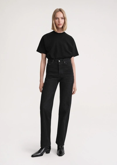 TOTÊME TWISTED SEAM DENIM FULL LENGTH FADED BLACK
