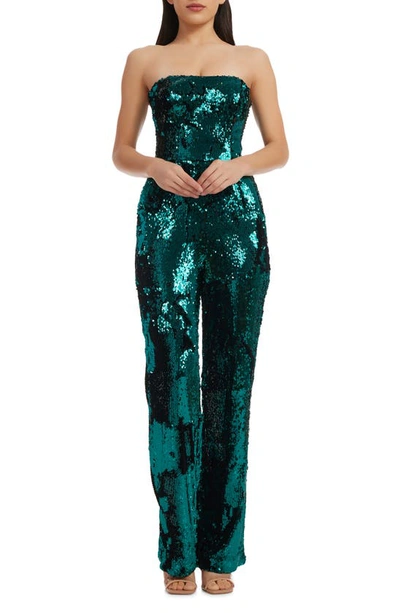 DRESS THE POPULATION DRESS THE POPULATION ANDY SEQUIN STRAPLESS JUMPSUIT
