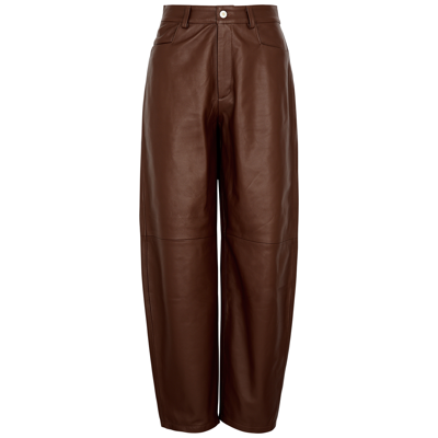 WANDLER CHAMOMILE LEATHER BARREL-LEG JEANS