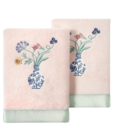 LINUM HOME TURKISH COTTON STELLA EMBELLISHED 2-PC. HAND TOWEL SET