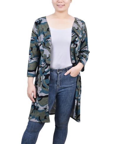 NY COLLECTION WOMEN'S 3/4 SLEEVE KNIT CARDIGAN