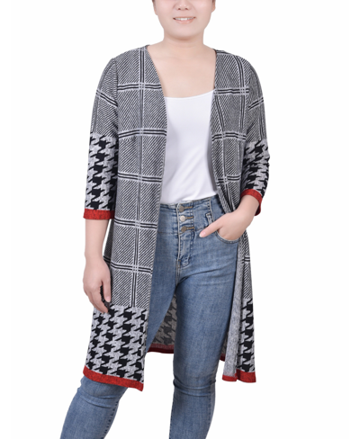 NY COLLECTION WOMEN'S 3/4 SLEEVE KNIT CARDIGAN