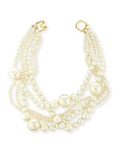 KENNETH JAY LANE MULTI-STRAND PEARLY BEAD NECKLACE