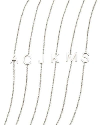 MAYA BRENNER DESIGNS 14K WHITE GOLD LETTER BRACELET