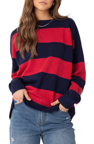 EDIKTED EDIKTED LOGAN STRIPE OVERSIZE SWEATER