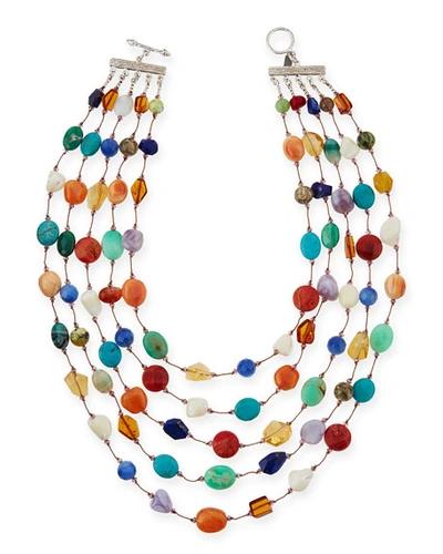 MARGO MORRISON CARNIVAL FIVE-STRAND MULTI-STONE NECKLACE
