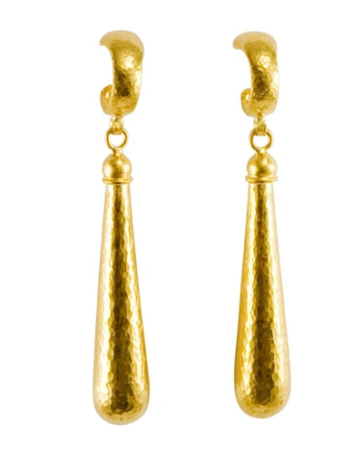 GURHAN SPLASH 24K GOLD LONG DROP EARRINGS