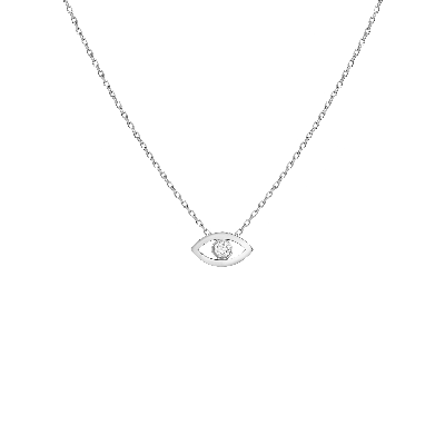 AURATE NEW YORK AURATE NEW YORK DIAMOND BEZEL EVIL EYE NECKLACE