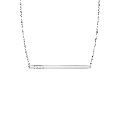 AURATE NEW YORK AURATE NEW YORK GOLD BAR NECKLACE WITH DIAMONDS