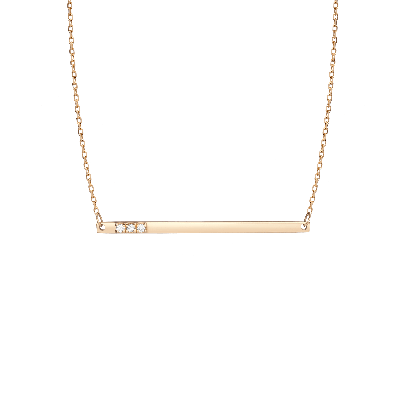 AURATE NEW YORK AURATE NEW YORK GOLD BAR NECKLACE WITH DIAMONDS