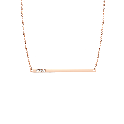 AURATE NEW YORK AURATE NEW YORK GOLD BAR NECKLACE WITH DIAMONDS