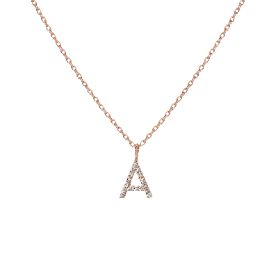 AURATE NEW YORK AURATE NEW YORK CLASSIC DIAMOND LETTER NECKLACE