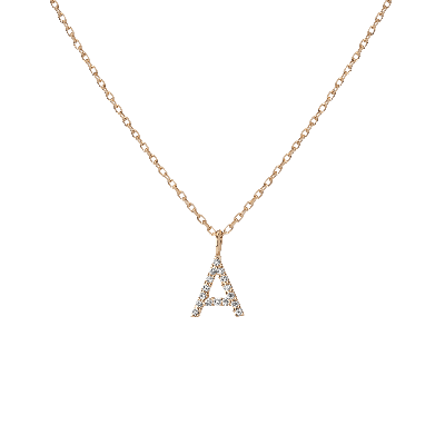 AURATE NEW YORK AURATE NEW YORK CLASSIC DIAMOND LETTER NECKLACE