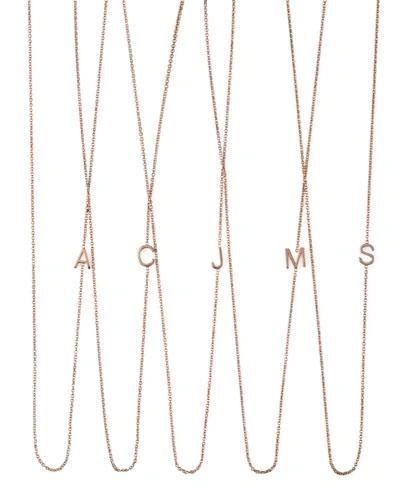 MAYA BRENNER DESIGNS 14K ROSE GOLD MINI LETTER NECKLACE