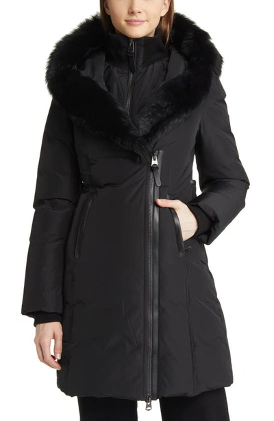 MACKAGE MACKAGE KAY WATER RESISTANT DOWN COAT WITH GENUINE SHEARLING TRIM
