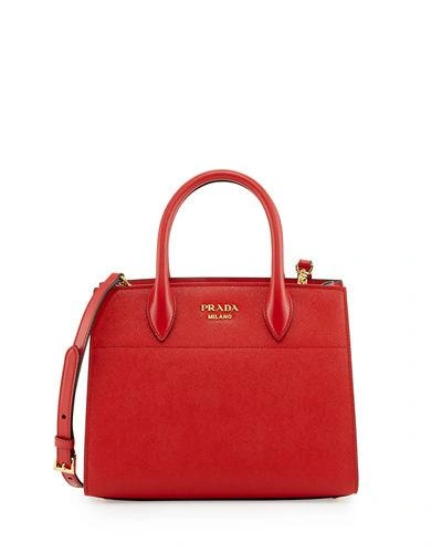 PRADA SMALL BIBLIOTHEQUE SAFFIANO ACCORDION TOTE BAG