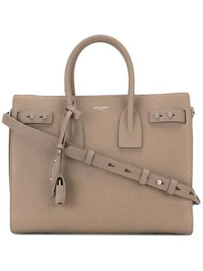 SAINT LAURENT SAINT LAURENT SMALL SAC DE JOUR TOTE - NEUTRALS