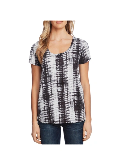 VINCE CAMUTO WOMENS TIE-DYE SCOOPNECK T-SHIRT