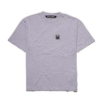 PALM ANGELS PALM ANGLES PALM TREE T-SHIRT MELANGE GREY WHITE