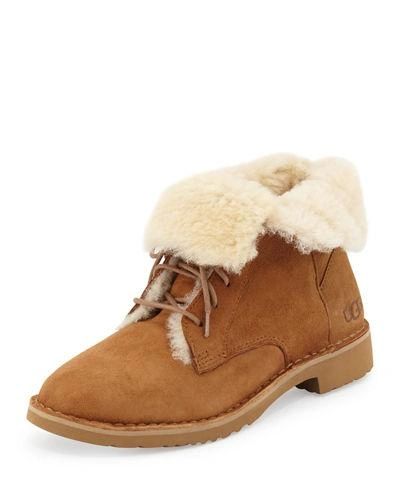 UGG QUINCY SHEARLING FUR COMBAT BOOT