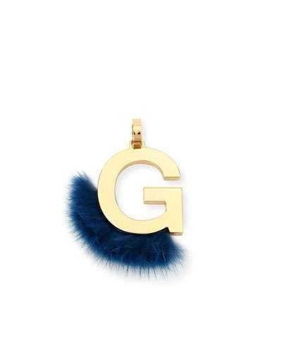 FENDI ABCLICK LETTER G MINK CHARM FOR HANDBAG, MULTI