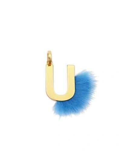 FENDI ABCLICK LETTER U MINK CHARM FOR HANDBAG, MULTI