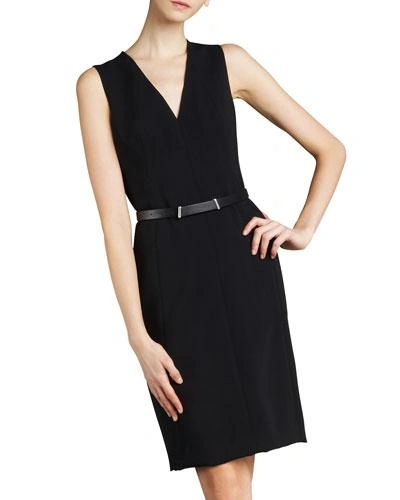 AKRIS SLEEVELESS V-NECK DRESS