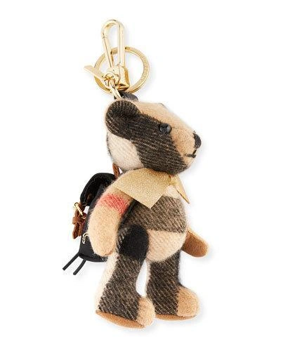 BURBERRY THOMAS BEAR RUCKSACK CHARM FOR HANDBAG, CAMEL
