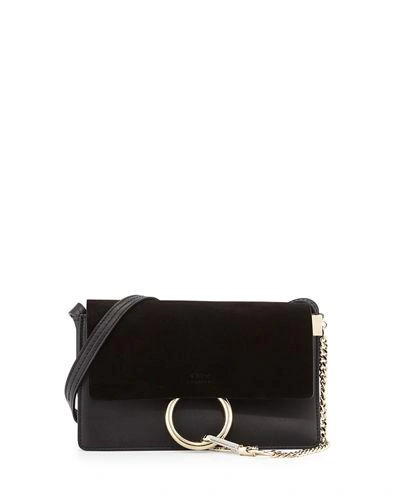 CHLOÉ FAYE SMALL SUEDE/LEATHER SHOULDER BAG