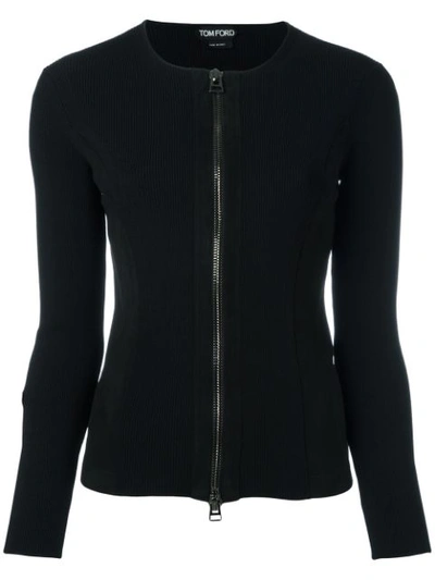 TOM FORD TOM FORD ZIPPED CARDIGAN - BLACK