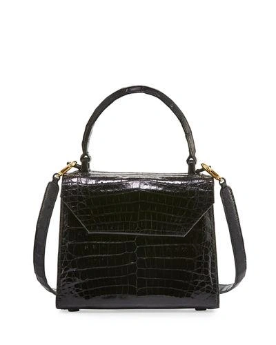 NANCY GONZALEZ CROCODILE SMALL FLAP TOP-HANDLE CROSSBODY BAG
