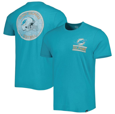 47 BRAND '47 AQUA MIAMI DOLPHINS OPEN FIELD FRANKLIN T-SHIRT