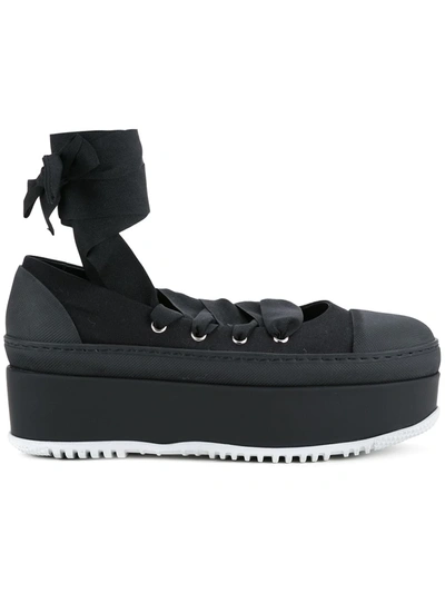 MARNI CRISS CROSS TIE BALLERINA PLATFORMS