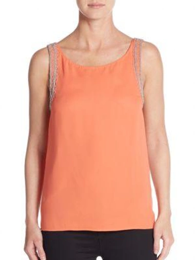 REBECCA MINKOFF Mahesh Beaded-Trim Top
