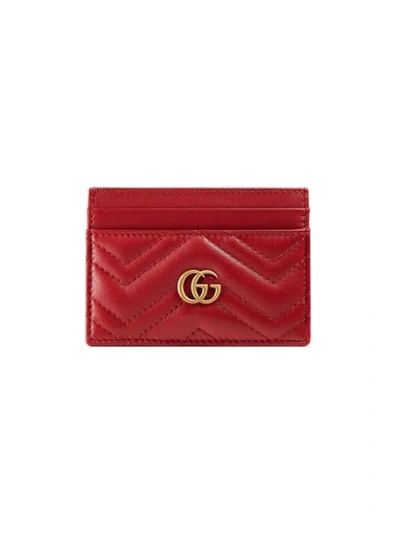 GUCCI GUCCI GG MARMONT CARD CASE - RED